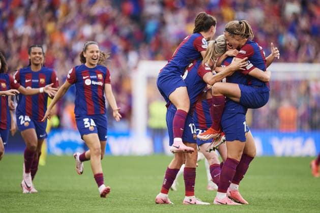 of Olympique Lyonnais during the UEFA Women s Champions League 2023 24 Final match between FC Barcelona, Barca and Olympique Lyonnais at San Mames Stadium on May 25, 2024 in Bilbao, Spain. (Photo by: LGM) FOOTBALL FEMININ : FC Barcelone vs Olympique Lyonnais - UEFA Ligue des Champions UWCL - Finale - 25 05 2024 LGM Panoramic 