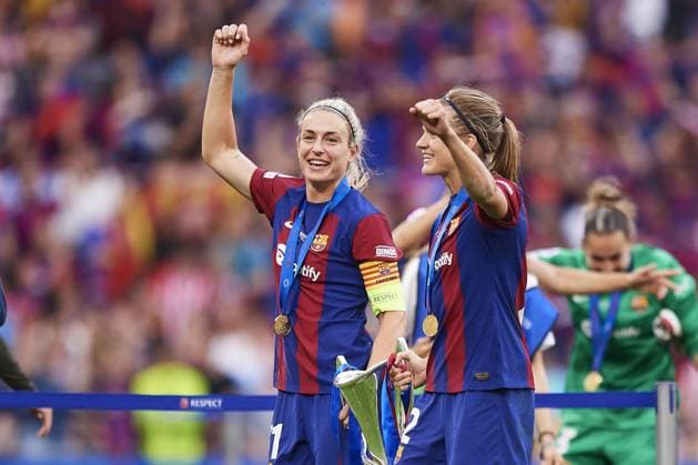 of Olympique Lyonnais during the UEFA Women s Champions League 2023 24 Final match between FC Barcelona, Barca and Olympique Lyonnais at San Mames Stadium on May 25, 2024 in Bilbao, Spain. (Photo by: LGM) FOOTBALL FEMININ : FC Barcelone vs Olympique Lyonnais - UEFA Ligue des Champions UWCL - Finale - 25 05 2024 LGM Panoramic 