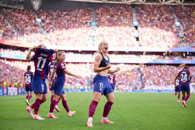 FC Barcelona, Barca v Olympique Lyonnais - UEFA Women«s Champions League Final 2024 Alexia Putellas of FC Barcelona celebrates after scoring goal during the UEFA Women s Champions League 2023 24 Final match between FC Barcelona and Olympique Lyonnais at San Mames on May 25, 2024, in Bilbao, Spain. Bilbao San Mames Basque Country Spain RL_FCBFvOLYF_00200 Copyright: xRicardoxLarreinax