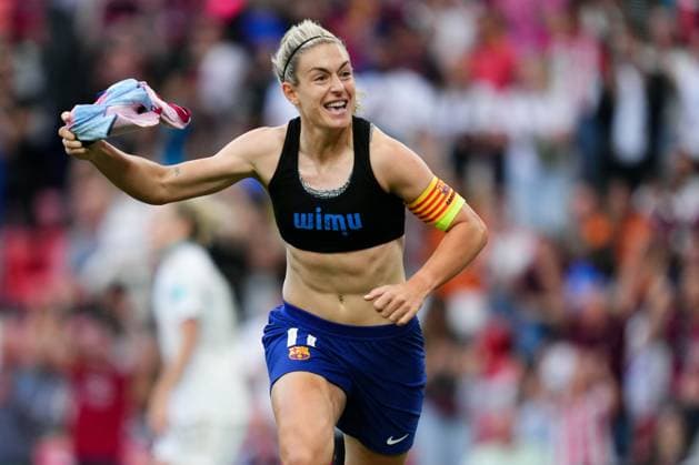 ESP: FC Barcelona, Barca v Olympique Lyonnais. UEFA Women™s Champions League. Final Alexia Putellas of FC Barcelona celebrates after scoring the 2-0 during the UEFA Women™s Champions League Final match between FC Barcelona and Olympique Lyonnais played at San Mames Stadium on May 25, 2024 in Bilbao Spain. kpng Copyright: xBaguxBlancox xPRESSINPHOTOx PS_240525_531