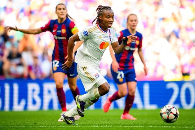 240525 Melchie Dumornay of Lyon during the UEFA Women s Champions League final between Barcelona and Lyon on May 25, 2024 in Bilbao Photo Ludvig Thunman BILDBYRAN kod LT LT0620 fotboll football soccer fotball champions league barcelona lyon dam bbeng final champions league final final 2024  Copyright: LUDVIGxTHUNMAN BB240525LT238