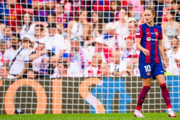 240525 Caroline Graham Hansen of Barcelona during the UEFA Women s Champions League final between Barcelona and Lyon on May 25, 2024 in Bilbao Photo Ludvig Thunman BILDBYRAN kod LT LT0620 fotboll football soccer fotball champions league barcelona lyon dam bbeng final champions league final final final 2024  Copyright: LUDVIGxTHUNMAN BB240525LT253
