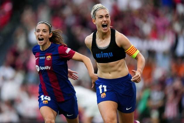 Alexia Putellas of FC Barcelona, Barca celebrates after scoring the 2-0 FC Barcelona v Olympique Lyonnais. UEFA Women s Champions League, Final match. Football, San Mames Stadium, Bilbao, Spain - 25 May 2024 Editorial use only  Copyright: xBaguxBlanco Shutterstockx 14507903ba