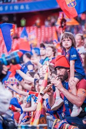 UEFA Women s Champions League 2024 Final: FC Barcelona, Barca Femeni vs. Olympique Lyonnais Feminin Fans celebrate, as Barcelona are crowned Champions of Europe after the UEFA Women s Champions League final match between FC Barcelona Femeni and Olympique Lyonnais Feminin on May 25 2024, in Bilbao, Spain Bilbao Estadio de San Mames Bilbao Spain Copyright: xAlexandraxFechetex A_F03868