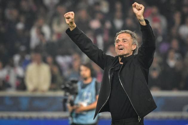 Paris Saint-Germain celebrates the 2023-2024 French Cup championship trophy ceremony in Lille FA Paris Saint-Germain?s head coach Luis Enrique celebrates during the 2023-2024 French Cup championship trophy ceremony following the final football match between Olympique Lyonnais and Paris Saint-Germain at the Decathlon Arena - Pierre Mauroy stadium in Lille on May 25, 2024. Photo by Firas Abdullah ABACAPRESS.COM  Copyright: xAbdullahxFiras ABACAx