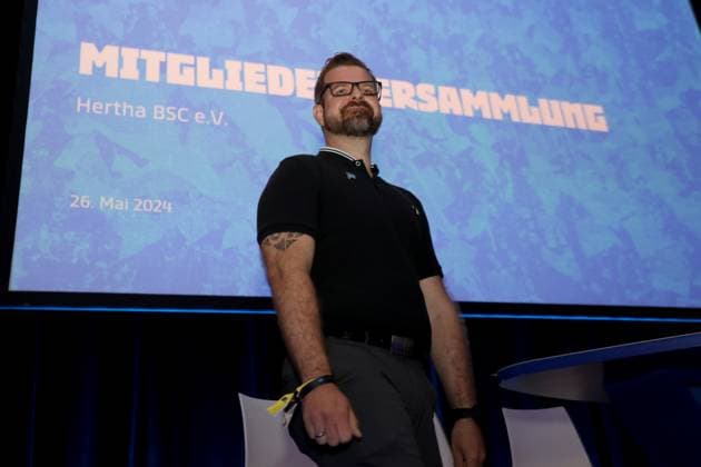 DEU, DFL, 2 FBL, Hertha BSC , Mitgliederversammlung, 26 05 2024, CityCube, Berlin, DEU, DFL, 2 FBL, Hertha BSC , Mitgliederversammlung, im Bild Fabian Drescher Hertha BSC,Vize Praesident DFL regulations prohibit any use of Photographs as image sequences and or quasi video Foto Juergen Engler nordphoto GmbH nordphotoxGmbHx xEngler nph00076
