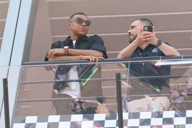 Kylian Mbappe 7 Paris Saint Germain in the VIP stand, Race, Monaco Grand Prix, Motorsport, Men, Formula 1, 26 05 2024 Monte Carlo Monaco MCO Copyright: xkolbert-press ChristianxKolbertx