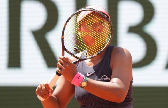 Naomi Osaka during her hard-fought first round win on her return to Paris French Open Tennis, Day 1, Tennis, Roland Garros, Paris, France - 26 May 2024  Copyright: xJavierxGarcia Shutterstockx 14496647n