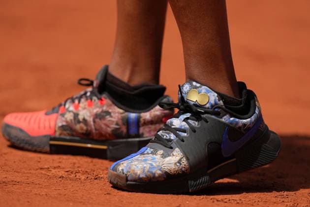 The self designed Nike tennis shoes of Naomi Osaka on her return to Paris French Open Tennis, Day 1, Tennis, Roland Garros, Paris, France - 26 May 2024  Copyright: xJavierxGarcia Shutterstockx 14496647q