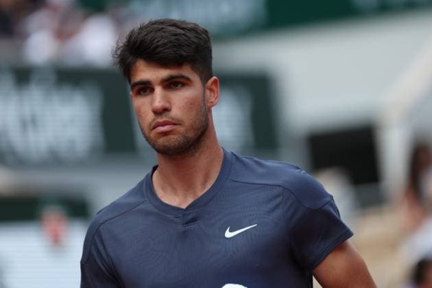 ROLAND GARROS PHOTOPQR LE PARISIEN Le Parisien Arnaud Journois ; PARIS ; 26 05 2024 ; TENNIS , ROLAND GARROS 2024 , SIMPLE MESSIEURS , COURT PHILIPPE CHATRIER CARLOS ALCARAZ vs JJ WOLF PHOTO LE PARISIEN ARNAUD JOURNOIS French Open tennis tournament in Paris on May 26, 2024. PARIS France  Copyright: xPHOTOPQR LExPARISIEN MAXPPPxLexParisienx xArnaudxJournoisx 20240526LPA0591 20240526LPA0591