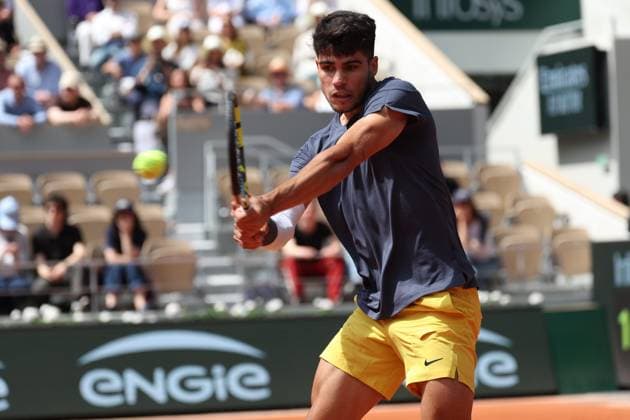 ROLAND GARROS PHOTOPQR LE PARISIEN Le Parisien Arnaud Journois ; PARIS ; 26 05 2024 ; TENNIS , ROLAND GARROS 2024 , SIMPLE MESSIEURS , COURT PHILIPPE CHATRIER CARLOS ALCARAZ vs JJ WOLF PHOTO LE PARISIEN ARNAUD JOURNOIS French Open tennis tournament in Paris on May 26, 2024. PARIS France  Copyright: xPHOTOPQR LExPARISIEN MAXPPPxLexParisienx xArnaudxJournoisx 20240526LPA0594 20240526LPA0594