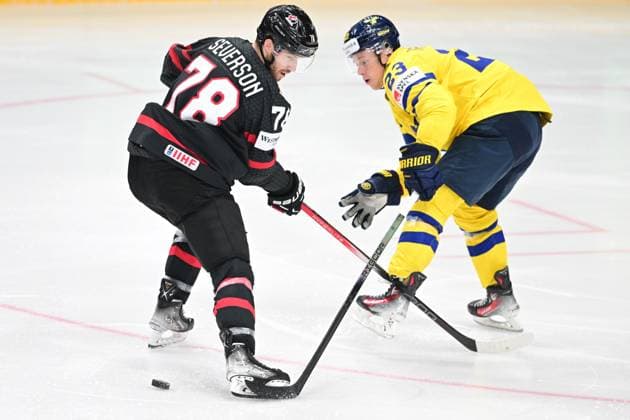 RAYMOND Lucas and SEVERSON Damon during the 2024 Ice hockey, Eishockey World Championship, WM, Weltmeisterschaft bronze medal match, Sweden - Canada, 26. mai 2024 Prague Czech republic Copyright: xx FAJ_7428