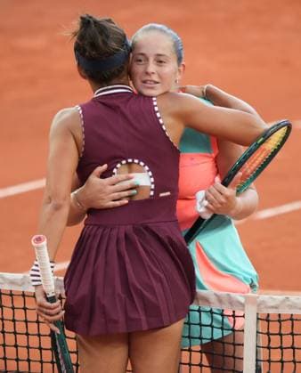 Jelena Ostapenko celebrates her first round win over Jaqueline Cristian French Open Tennis, Day 1, Tennis, Roland Garros, Paris, France - 26 May 2024  Copyright: xJavierxGarcia Shutterstockx 14496647af