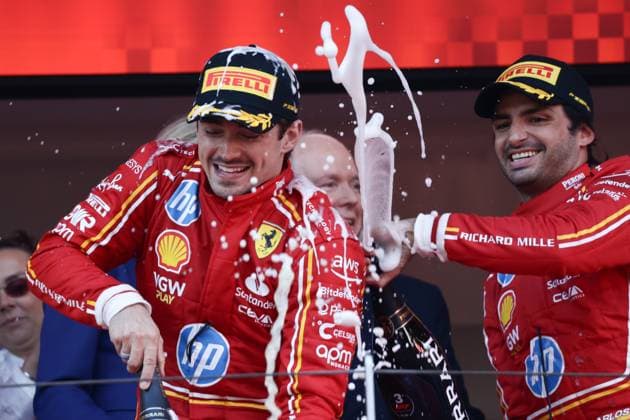 F1 Grand Prix Of Monaco 2024 Charles Leclerc and Carlos Sainz of Ferrari after Grand Prix of Monaco at Circuit de Monaco in Monaco on May 26, 2023. Monaco Monaco  Copyright: xJakubxPorzyckix originalFilename:porzycki-f1grandp240526_npwYl.jpg
