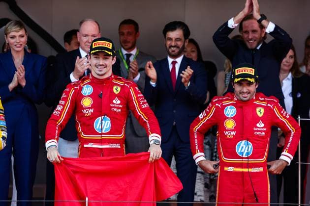 LECLERC Charles (mco), Scuderia Ferrari SF-24, BEN SULAYEM Mohammed (uae), President of the FIA, portrait during the Formula 1 Grand Prix de Monaco 2024, 8th round of the 2024 Formula One World Championship, WM, Weltmeisterschaft from May 23 to 26, 2024 on the Circuit de Monaco, in Monaco - F1 - MONACO GRAND PRIX 2024 DPPI Panoramic  240526_R08_MONACO_DP_FGOO7180