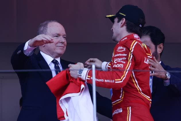 F1 Grand Prix Of Monaco 2024 Prince Albert of Monaco Charles Leclerc of Ferrari after Grand Prix of Monaco at Circuit de Monaco in Monaco on May 26, 2023. Monaco Monaco  Copyright: xJakubxPorzyckix originalFilename:porzycki-f1grandp240526_np4Z6.jpg