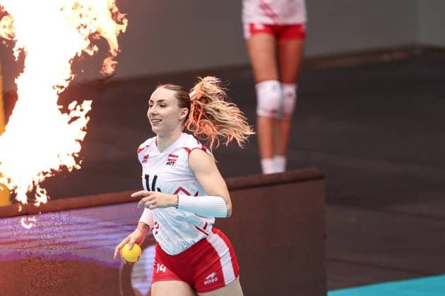 VOLLEYBALL - CEV Golden League, AUT vs UKR SCHWECHAT,AUSTRIA,26.MAY.24 - VOLLEYBALL - CEV European Golden League, ladies, Austria vs Ukraine. Image shows Kora Schaberl (AUT).  GEPAxpictures xArminxRauthner