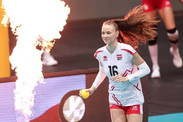VOLLEYBALL - CEV Golden League, AUT vs UKR SCHWECHAT,AUSTRIA,26.MAY.24 - VOLLEYBALL - CEV European Golden League, ladies, Austria vs Ukraine. Image shows Anamarija Galic (AUT).  GEPAxpictures xArminxRauthner
