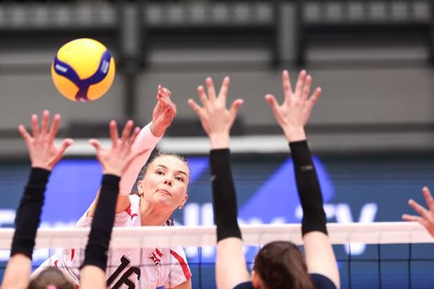 VOLLEYBALL - CEV Golden League, AUT vs UKR SCHWECHAT,AUSTRIA,26.MAY.24 - VOLLEYBALL - CEV European Golden League, ladies, Austria vs Ukraine. Image shows Anamarija Galic (AUT).  GEPAxpictures xArminxRauthner
