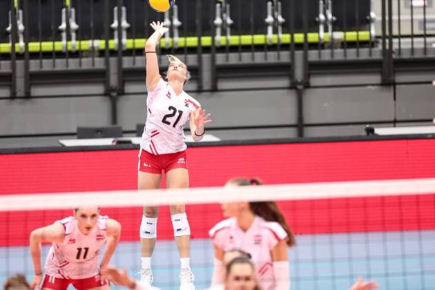 VOLLEYBALL - CEV Golden League, AUT vs UKR SCHWECHAT,AUSTRIA,26.MAY.24 - VOLLEYBALL - CEV European Golden League, ladies, Austria vs Ukraine. Image shows Verena Janka (AUT).  GEPAxpictures xArminxRauthner