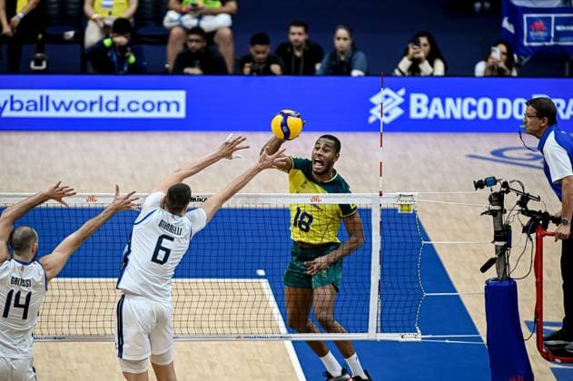 Volleyball, Nations League, Brasilien - Italien Liga das Nações Brasil X Itália RIO DE JANEIRO, RJ - 26.05.2024: LIGA DAS NAÇÕES BRASIL X ITÁLIA - Brazil (Photo: Pedro Teixeira Fotoarena) x2544874x  PedroxTeixeira