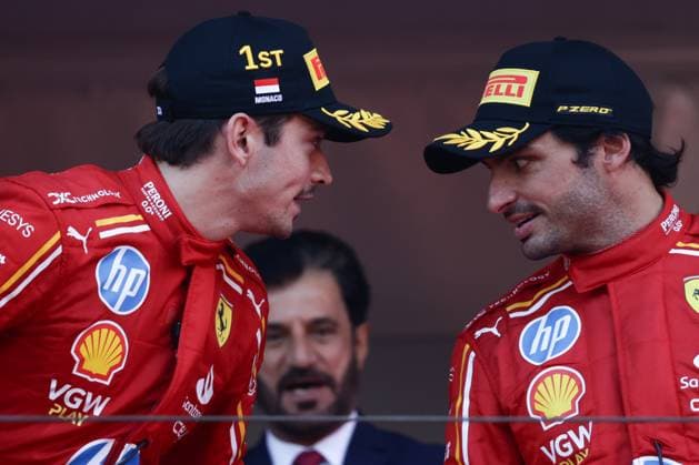 F1 Grand Prix Of Monaco 2024 Charles Leclerc and Carlos Sainz of Ferrari after Grand Prix of Monaco at Circuit de Monaco in Monaco on May 26, 2023. Monaco Monaco  Copyright: xJakubxPorzyckix originalFilename:porzycki-f1grandp240526_npiOv.jpg