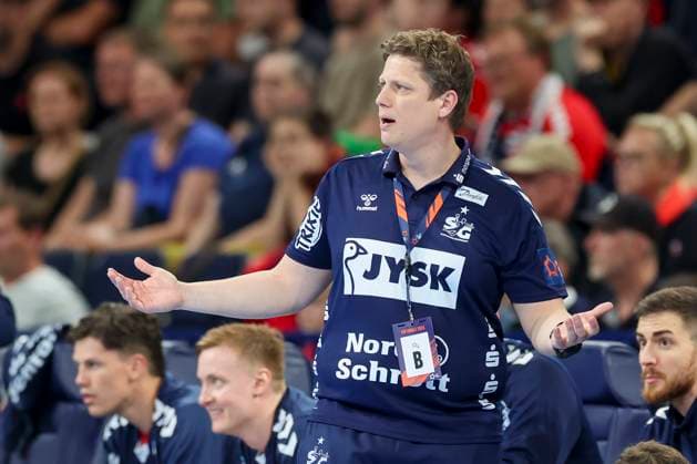 Coach Nicolej Krickau SG Flensburg Handewitt gestures, EHF European League Men, SG Flensburg Handewitt vs Fuechse Berlin, Barclays Arena, 26 05 2024, Hamburg, Germany
