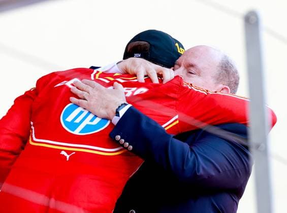 16 Charles Leclerc MCO, Scuderia Ferrari HP , Prince Albert II of Monaco, F1 Grand Prix of Monaco at Circuit de Monaco on May 26, 2024 in Monte Carlo, Monaco Photo by HOCH ZWEI Monte Carlo Monaco