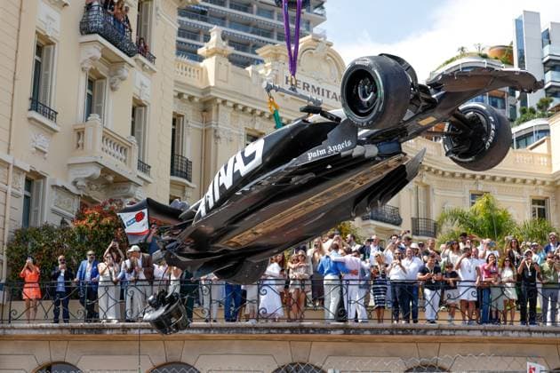 Damaged car of 20 Kevin Magnussen DNK, MoneyGram Haas F1 , F1 Grand Prix of Monaco at Circuit de Monaco on May 26, 2024 in Monte Carlo, Monaco Photo by HOCH ZWEI Monte Carlo Monaco