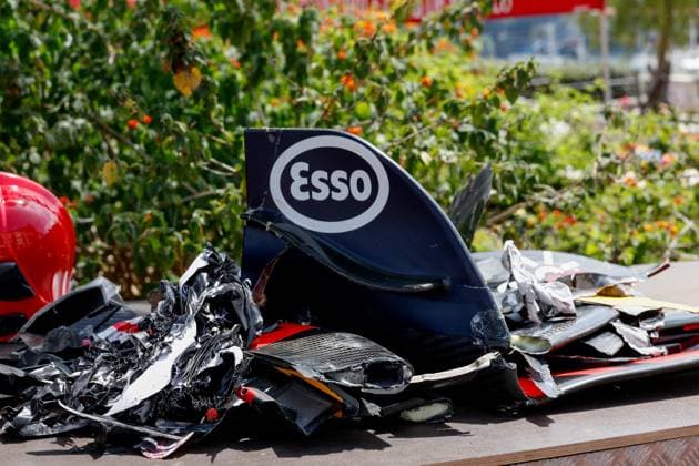 Debris pictured following the crash of 11 Sergio Perez MEX, Oracle Red Bull Racing , F1 Grand Prix of Monaco at Circuit de Monaco on May 26, 2024 in Monte Carlo, Monaco Photo by HOCH ZWEI Monte Carlo Monaco