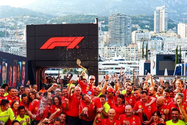 First Place Charles Leclerc of Monaco and Ferrari, Third Place Carlos Sainz of Spain and Ferrari and the whole Ferrari Team celebrate and pose for the team celebration photo, Race, F1 Grand Prix of Monaco, Monaco on May 26, 2024 in Monte Carlo, Monaco Photo by Diogo Cardoso DeFodi Images First Place Charles Leclerc of Monaco and Ferrari, Third Place Carlos Sainz of Spain and Ferrari and the whole Ferrari Team celebrate and pose for the team celebration photo, Race, F1 Grand Prix of Monaco, Monaco on May 26, 2024 in Monte Carlo, Monaco Photo by Diogo Cardoso DeFodi Images Defodi 645 f1mon20240526 3812 Defodi-645