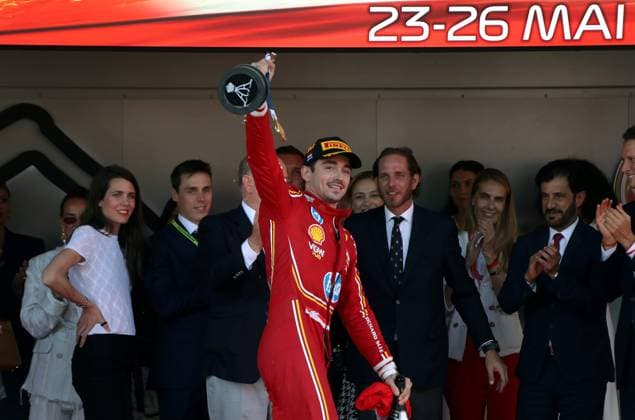GP MONACO FORMULE I PODIUM PHOTOPQR NICE MATIN Jean François Ottonello ; Monaco ; 26 05 2024 ; 81e Grand Prix de Monaco 2024 - Course Formule 1 - PODIUM - Victoire de Charles Leclerc sur Ferrari Monaco GP May 2024 Monaco France  Copyright: xPHOTOPQR NICExMATIN MAXPPPxJeanxFrançoisxOttonellox 20240526NIM1050 20240526NIM1050