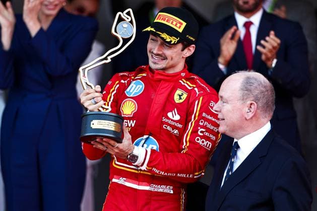 First place Charles Leclerc of Monaco and Ferrari and Prince Albert II of Monaco celebrate on the podium, Race, F1 Grand Prix of Monaco, Monaco on May 26, 2024 in Monte Carlo, Monaco Photo by Diogo Cardoso DeFodi Images First place Charles Leclerc of Monaco and Ferrari and Prince Albert II of Monaco celebrate on the podium, Race, F1 Grand Prix of Monaco, Monaco on May 26, 2024 in Monte Carlo, Monaco Photo by Diogo Cardoso DeFodi Images Defodi 645 f1mon20240526 0561 Defodi-645