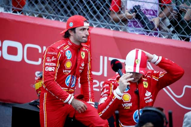 Podium F1 grand prix PHOTOPQR NICE MATIN Dylan Meiffret ; Monaco ; 26 05 2024 ; Podium de la course de F1 du 81 grand prix de Monaco. Charles Leclerc remporte la course, Oscar Piastri arrive second et Carlos Sainz troisième. Monaco GP May 2024 Monaco France  Copyright: xPHOTOPQR NICExMATIN MAXPPPxDylanxMeiffretx 20240526NIM1151 20240526NIM1151