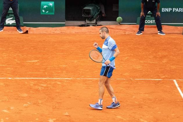 Roland Garros 2024 - Gasquet - Coric Men s singles first round Croatia s Borna Coric against France s Richard Gasquet during their men s singles match on day one of The French Open tennis tournament on Court Suzanne-Lenglen at The Roland Garros Complex in Paris on May 26, 2024. Photo by Alexis Jumeau ABACAPRESS.COM Paris France  Copyright: xJumeauxAlexis ABACAx