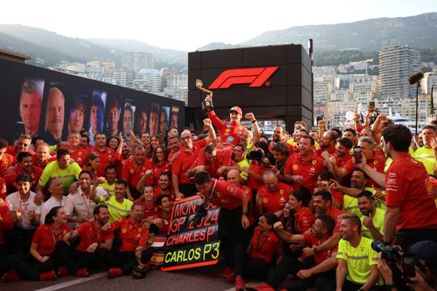 F1 Gran Prix of Monaco Team Scuderia Ferrari celebrate the victory of Gran Prix after the F1 Grand Prix of Monaco at Circuit de Monaco on May 26, 2024 in Monte-Carlo, Monaco. Monaco Monte-Carlo Monaco Copyright: xMarcoxCanonierox