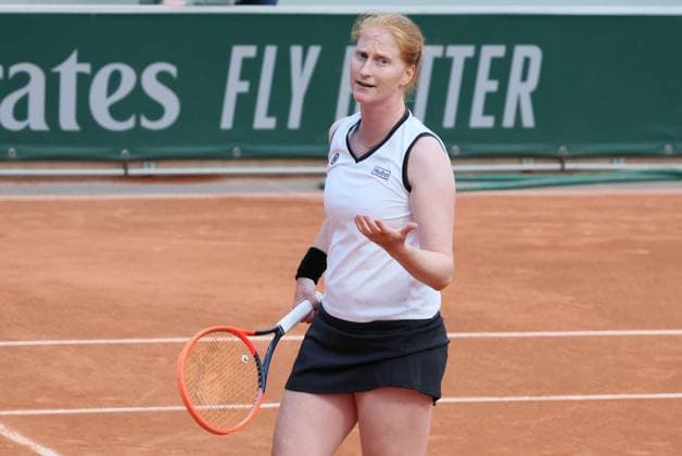 Belgian Alison Van Uytvanck pictured during the match between Belgian Van Uytvanck and Slovenian Zidansek, in the first round of the women s singles, at the Roland Garros French Open tennis tournament, in Paris, France, Sunday 26 May 2024. This year s tournament takes place from 26 May to 09 June. BENOITxDOPPAGNE  x93431622x
