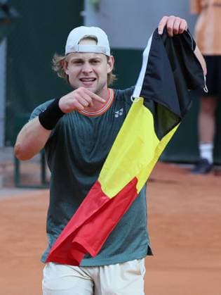 Belgian Zizou Bergs celebrates as he just won the the match between Belgian Bergs and Chilean Tabilo, in the first round of the men s singles, at the Roland Garros French Open tennis tournament, in Paris, France, Sunday 26 May 2024. This year s tournament takes place from 26 May to 09 June. BENOITxDOPPAGNE  x93434798x