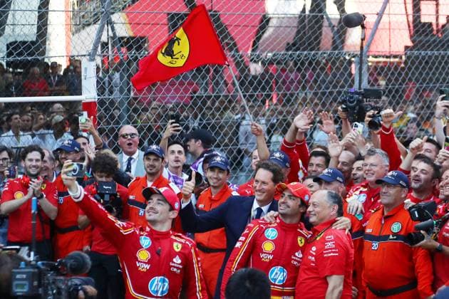 May 26, 2024, Monte Carlo, Monaco, Monaco: te Scuderia Ferrari celebrating victory of Charles Leclerc (MON) - Scuderia Ferrari - Ferrari SF-24 - Ferrari..during Formula 1 Grand Prix de Monaco 2024 at Monte Carlo (MC), may 23-26 2024 Monte Carlo Monaco - ZUMAm217 20240526_zsp_m217_146 Copyright: xAlessioxDexMarcox