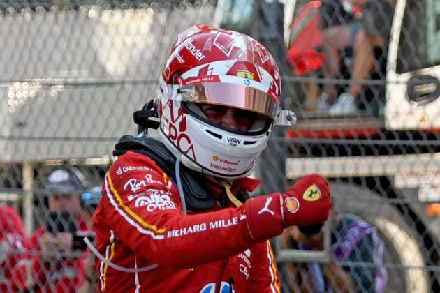 26 05 2024, xrarjax, Motorsport FIA Formula 1, Grand Prix of Monaco 2024 emspor, v l jubilation joy about the victory race victory Charles Leclerc Ferrari starting number 16 Monte Carlo