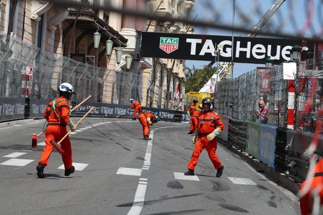 May 26, 2024, Monte Carlo, Monaco, Monaco: Signs and consequence of accident o Sergio Perez (MEX) - Oracle Red Bull Racing - Red Bull RB20 - Honda RBPT during first lap of the race....during Formula 1 Grand Prix de Monaco 2024 at Monte Carlo (MC), may 23-26 2024 Monte Carlo Monaco - ZUMAm217 20240526_zsp_m217_171 Copyright: xAlessioxDexMarcox