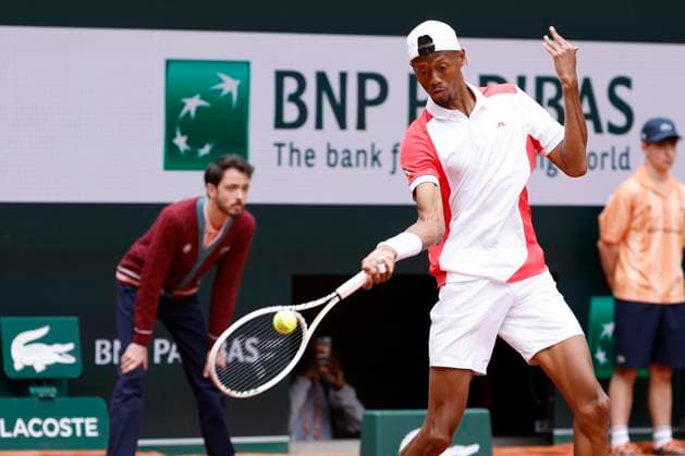 May 27, 2024, Paris, Paris, France: Christopher Eubanks (USA) in action during the tennis Grand Slamt of Roland Garros 2024, day 1, match between Christopher Eubanks (USA) and Jannik Sinner(ITA) at Roland Garros Stadium - on May 23 2024.Paris - France Paris France - ZUMAb253 20240527_zsp_b253_002 Copyright: xLoicxBaratouxx