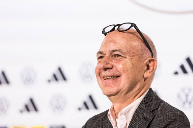 DFB training camp kick-off press conference 27 05 2024 Bernd Neuendorf DFB President laughing DFB training camp kick-off press conference Blankenhain, Blankenhain Castle on 27 05 2024 Copyright: xBEAUTIFULxSPORTS Wunderlx