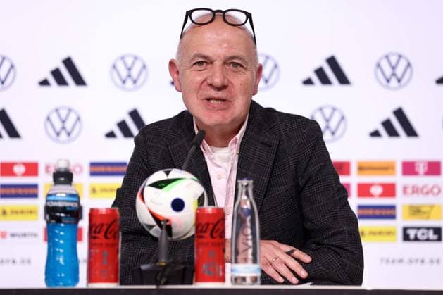 European Football Championship training camp kick-off PK on 27 05 2024 at Blankenhain Castle in Blankenhain Bernd Neuendorf DFB President xMSx