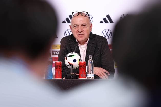 European Football Championship training camp kick-off PK on 27 05 2024 at Blankenhain Castle in Blankenhain Bernd Neuendorf DFB President xMSx