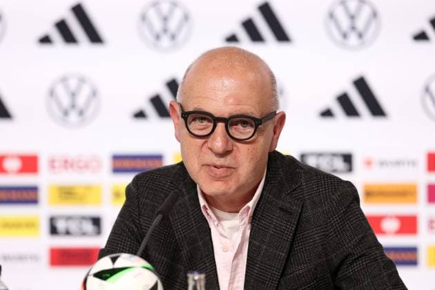 European Football Championship training camp kick-off PK on 27 05 2024 at Blankenhain Castle in Blankenhain Bernd Neuendorf DFB President xMSx