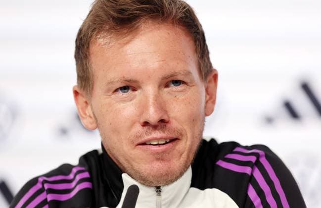 DFB press conference national team Blankenhain, 27 05 2024, Media Center in Blankenhain Castle , Thuringia Training camp of the German national soccer team ahead of UEFA EURO 2024 , Press conference In the picture national coach Julian Nagelsmann , Picture Point