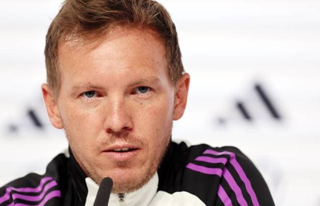 DFB press conference national team Blankenhain, 27 05 2024, Media Center in Blankenhain Castle , Thuringia Training camp of the German national soccer team ahead of UEFA EURO 2024 , Press conference In the picture national coach Julian Nagelsmann , Picture Point
