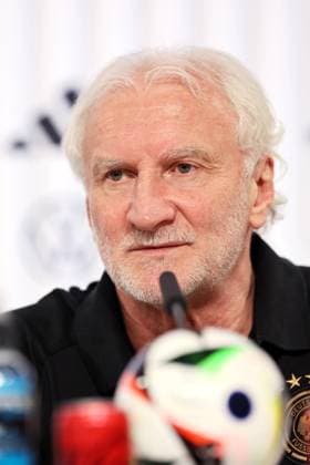 DFB Press Conference National Team Blankenhain, 27 05 2024, Media Center in Blankenhain Castle , Thuringia Training camp of the German national soccer team before UEFA EURO 2024 , Press Conference In the picture Rudi Völler Voeller Director DFB A Selection , Picture Point