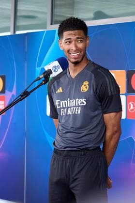 Jude Bellingham of Real Madrid CF during the team training session at the Real Madrid Open Media Day ahead of the UEFA Champions League Final against Borussia Dortmund at Valdebebas training ground on May 27, 2024 in Madrid, Spain (Photo by: LGM Panoramic) FOOTBALL : media day - Real Madrid - 27 05 2024 LGM Panoramic 